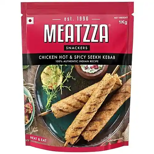 Meatzza Chicken - Seekh Kebab Hot & Spicy, 1kg